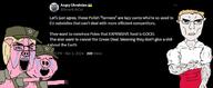 animal bloodshot_eyes clothes cross crying ear glasses hair hand hat marichka necklace open_mouth pig pink_skin pointing poland russo_ukrainian_war snout soyjak subvariant:massjak subvariant:unbotheredchud text ukraine variant:chudjak variant:gapejak // 870x360 // 172.0KB