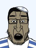 brown_skin clothes hair hat jewish_nose judaism jude kike kippah nose open_mouth rotten_teeth series:yehudyakim star_of_david subvariant:chudplier tallit variant:chudjak variant:markiplier_soyjak // 600x800 // 19.2KB