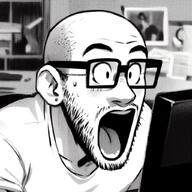 clothes glasses open_mouth stubble variant:unknown // 1024x1024 // 439.3KB