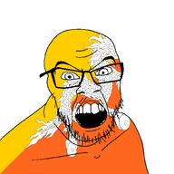 angry bhutan country flag glasses jacksepticeye looking_at_you mustache open_mouth soyjak stubble teeth variant:feraljak youtube // 1500x1500 // 155.2KB
