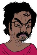 anger_mark angry beard brown_skin distorted frown glasses hair indian mustache neckbeard soyjak variant:chudjak // 349x513 // 104.5KB