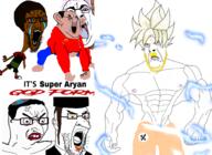 amerimutt angry crying dragon_ball gigachad judaism multiple_soyjaks soyjak subvariant:chudjak_amerimutt super_saiyan trend:aryan variant:bernd variant:chudjak variant:chugsjak variant:cobson variant:imhotep // 3469x2524 // 3.7MB
