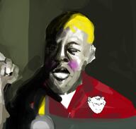 artist:romanian_schizo badge blush brown_skin dark_skin fat hunky_twink_sex_machine nate nate_higgers nigger painting soyjak soyjak_party soyteen variant:alicia variant:impish_soyak_ears yellow_hair // 271x258 // 64.7KB