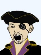 clothes eyepatch hat majima_goro open_mouth pirate stubble teeth variant:kuzjak yakuza // 810x1080 // 141.7KB