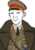 award cap closed_mouth clothes ear hat kolyma kuz military military_uniform soyjak suit trenchcoat variant:kuzjak // 1300x1830 // 131.6KB