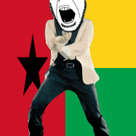 angry animated country dance flag flag:guinea_bissau full_body gangnam_style glasses guinea_bissau irl open_mouth soyjak star stubble variant:cobson // 300x460 // 506.0KB