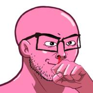 blood ear fist glasses hair hand pink_skin soyjak stubble variant:nujak // 1000x1000 // 363.9KB