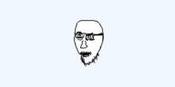 glasses open_mouth soyjak stubble variant:stjak // 500x250 // 8.5KB