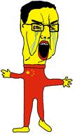 arm asian bloodshot_eyes china clothes crying eunice flag flag:china full_body glasses hair hand leg nudev open_mouth soyjak star_(symbol) t_pose variant:chudjak yellow yellow_skin // 914x1645 // 45.1KB