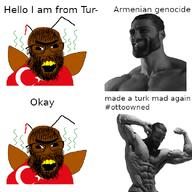 antenna armenian_genocide beard black_eyes blood brown_skin bug chad clothes cockroach comic cross_eyed flag flag:turkiye gigachaf glasses hair meta:gigachaded muscles muscular_male nas:gigachad roach smell soyjak teeth text turk turkiye turkroach tvrkaryan unibrow variant:feraljak white_background wing yellow_teeth // 600x600 // 198.2KB