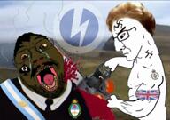 argentina argentine blood britain british british_union_of_fascists brown_skin chainsaw clothes coat_of_arms crying edit falkland_islands falkland_war falklands flag:argentina flag:united_kingdom footage glasses hair holding_chainsaw holding_object junta margaret_thatcher meta:tagme military mouth_open music necktie prime_minister red_eyes royal_air_force royal_navy sound soyjak spade spinning subvariant:chainsaw_bernd suit swastika symbol total_argentine_death union_jack united_kingdom variant:bernd variant:chudjak white_skin // 1280x906, 92.2s // 7.4MB