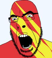 angry county flag flag:østfold glasses hair looking_to_the_left norway open_mouth soyjak stubble teeth thick_eyebrows transparent_background variant:cobson østfold // 721x789 // 30.3KB