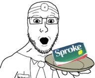 doctor glasses holding_object holding_plate open_mouth plate soyjak sproke stubble variant:platejak // 1327x1087 // 87.1KB