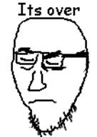 closed_eyes closed_mouth comic_sans frown glasses its_over soyjak stubble text variant:stjak // 106x150 // 2.0KB