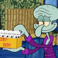 5soyjaks cartoon food glasses open_mouth soyjak spongebob_squarepants squidward stubble text variant:soyak // 1046x747 // 780.3KB