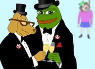 ack alcohol bloodshot_eyes champagne clothes crying frog froge hanging holding_object janny kolyma open_mouth pepe rope soyjak suicide suit variant:bernd // 894x645 // 161.7KB