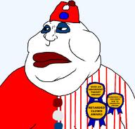 acid_bath award big_lips closed_mouth clothes clown double_chin faggot fat hat john_wayne_gacy makeup variant:meximutt white_skin // 888x849 // 75.1KB