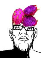 alternate closed_mouth clothes dragonfruit food foodjak fruit glasses hat soyjak stubble variant:a24_slowburn_soyjak // 586x819 // 240.7KB