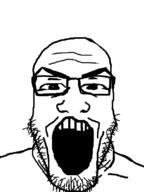 barneyfag don_turtelli glasses open_mouth soyjak stubble variant:markiplier_soyjak // 600x800 // 66.8KB