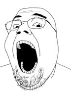 bald beard bernd_schmidt eyebrows eyebrows_up fat glasses guinness_world_record looking_at_you open_mouth redraw soyjak subvariant:nugapejak variant:gapejak // 600x800 // 9.6KB