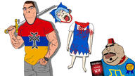 2soyjaks Astrofene_(namefag) CrimeanChud_(namefag) ack anime armenian_eternity_symbol barefoot blood bloodshot_eyes blue_hair bowtie buff christian_cross christian_identity christianity cirno clothes crimea crimean_tatar cross crying dead female full_body glasses hair hair_ribbon hanging hindi_text holding_sword muscles mustache open_mouth redraw rope soyjak stubble suicide sword tongue touhou tranny variant:bernd variant:cobson variant:meximutt video_game watch white_skin yellow_teeth // 1920x1080 // 408.7KB