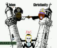 3soyjaks amogus among_us arabic_text aryan beard bell bloodshot_eyes blue_eyes bomb brown_eyes brown_skin brown_troonjak christianity clothes crescent cross crying flag:israel glasses hat imam islam jewaryan judaism kippah moon new_toss nigger open_mouth priest rope sandnigger shitskin soy_parody soyjak stubble subvariant:chudjak_front subvariant:muscular_chud subvariant:tetojak suicide text tongue tower turban variant:bernd variant:chudjak variant:feraljak video_game yellow_hair yellow_sclera yellow_teeth // 2400x2036 // 2.5MB