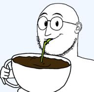 bald coffee cup drink drinking drinking_straw glasses holding_object mug sip straw stubble subvariant:impdrink transparent_background variant:weirdpenis // 1385x1359 // 34.3KB