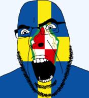 angry british flag flag:pembrokeshire flower glasses hair looking_to_the_left open_mouth pembrokeshire plant soyjak stubble teeth thick_eyebrows united_kingdom variant:cobson wales // 721x789 // 71.4KB