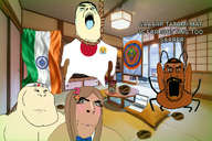 ack antenna asian bald bloodshot_eyes blush brown_skin chinkmutt closed_mouth cockroach crying eyebrows eyelashes flag:india flag:japan glasses gyaru hair hanging indian japan lips lipstick looking_at_you looking_to_the_right mustache nose open_mouth pajeet poop red_dot red_sclera roach rope rotten_teeth stubble subvariant:chinkaryan subvariant:female_cobson subvariant:himeson subvariant:mexiaryan tatami text tongue variant:cobson variant:markiplier_soyjak variant:meximutt variant:unknown white_skin wing yellow_skin yellow_teeth 😭 // 1200x800 // 1.3MB