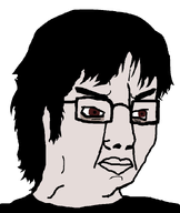 black_shirt brown_eyes eyebags eyebrows glasses hair lips nose pale_skin variant:chudjak white_background // 714x847 // 15.6KB