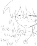 accusing close_up cute drawing foid_artstyle monochrome necklace oekaki sisa variant:soytan wholesome // 1583x1944 // 277.3KB