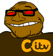 bald chin citv dark evil glasses itv logo red_eyes smirk soyjak stubble subvariant:lakuse transparent_background variant:smugjak wrinkles // 600x640 // 17.0KB