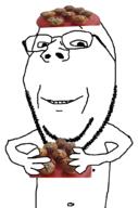 clothes glasses hat holding_object muffin muffin_hat stubble subvariant:wholesome_soyjak variant:gapejak // 676x1021 // 179.0KB