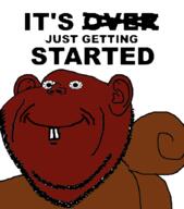 animal brown_skin buck_teeth crazed ear its_over large_mouth smile soyjak stubble subvariant:impish_squirrel tail text trend:squirreljakking variant:impish_soyak_ears // 782x889 // 267.0KB