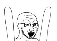 animated arm clapping glasses open_mouth soyjak stubble variant:soyak // 550x400 // 44.8KB