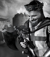 axe battle castle chain_mail clothes cross crown fire grey_skin holding_object king knight knights_templar ladder meta:ai_generated nas:gigachad richard_the_lionheart stronghold stronghold_crusader sword // 560x640, 5s // 1.4MB
