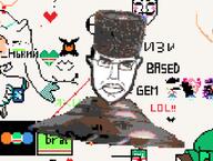 brat chechen chechenya cyrillic_text flag:chechnya glasses heart le_pol_face mask mustache papakha pixel_art stubble subvariant:pol_face text ufo variant:chudjak wplace // 445x335 // 59.2KB
