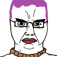 angry animated closed_mouth glasses hair hanging purple_hair rope soyjak spin subvariant:chudjak_front tranny variant:chudjak // 466x554 // 94.2KB