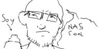 closed_mouth ear glasses oekaki soy soyjak speech_bubble stubble text variant:unknown // 500x250 // 21.1KB