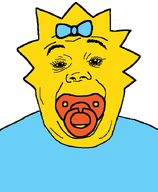 baby bow eyelashes fat forehead_lines forehead_wrinkles hair looking_at_you no_background pacifier the_simpsons transparent_background variant:alicia yellow_skin // 592x720 // 30.0KB