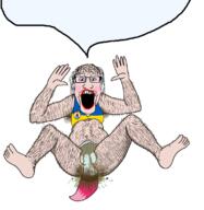 azov_battalion bra country diaper flag flies glasses hairy lipstick looking_at_you makeup poop russo_ukrainian_war soyjak speech_bubble_empty tail tranny ukraine ukraryan variant:markiplier_soyjak vkraryan // 1099x1129 // 862.0KB