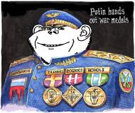 3soyjaks closed_mouth ear hohol medal military military_cap nafo nato pig pink_skin russia russo_ukrainian_war smile soyjak tranny ukraine uniform variant:bernd variant:impish_soyak_ears variant:markiplier_soyjak vladimir_putin // 1024x853 // 1.4MB