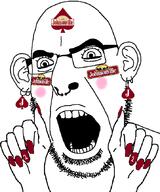 earring eyelashes glasses johnsonville nails nose_piercing open_mouth queen_of_spades stubble variant:cobson // 716x861 // 83.2KB