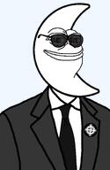 amphibian bald button celtic_cross closed_mouth clothes collared_shirt crescent frog glasses improved lips moon moonman nas:pepe necktie pepe_the_frog politics racism smile smug suit suit_and_tie sunglasses white_power // 1316x2015 // 214.6KB