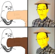 2soyjaks asian bbc blowjob bwc china clothes doctor dr_rakuro evolvedsquid meta:pornographic_content negro no_eyebrows nsfw open_mouth penis sex soyjak subvariant:blowjob_gapejak testicles variant:gapejak yellow_skin // 1080x1061 // 732.8KB