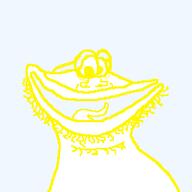 glasses happy lips nose open_mouth stubble tongue variant:globox_soyjak yellow // 256x256 // 3.3KB