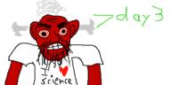 angry arm beard bloodshot_eyes clenched_teeth clothes ear fume greentext i_love oekaki red_skin redraw science soyjak subvariant:science_lover text tshirt variant:markiplier_soyjak // 500x250 // 21.7KB