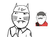 animal artist:quickslaughter cat cat_ear clothes eyes fangs frown helmet meta:namefags nose soldier_(tf2) soy soytopia subvariant:impish_meowjak sucre_(user) teeth variant:impish_soyak_ears white_background // 1200x900 // 34.8KB