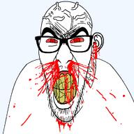 angry blood bloodshot_eyes clenched_teeth ear glasses nosebleed rage seething stubble subvariant:feralrage teeth variant:feraljak variant:slitherjak vein // 1024x1024 // 113.3KB