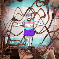 animated beard bloodshot_eyes clothes computer crying evil ext=gif flying full_body glasses grin hair lipstick looking_at_you meta:not_oc op_is_an_aryan_supersoldier open_arms pink_hair room rope shading shoe skirt teeth tranny transgender_flag troon variant:bernd villain // 320x320 // 5.3MB